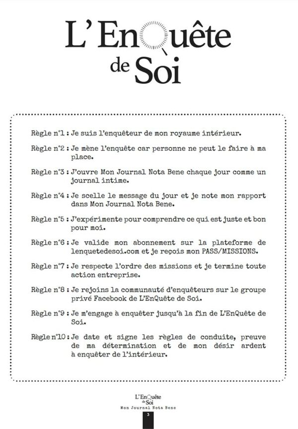 EnQuête de soi Journal Nota Bene page 2