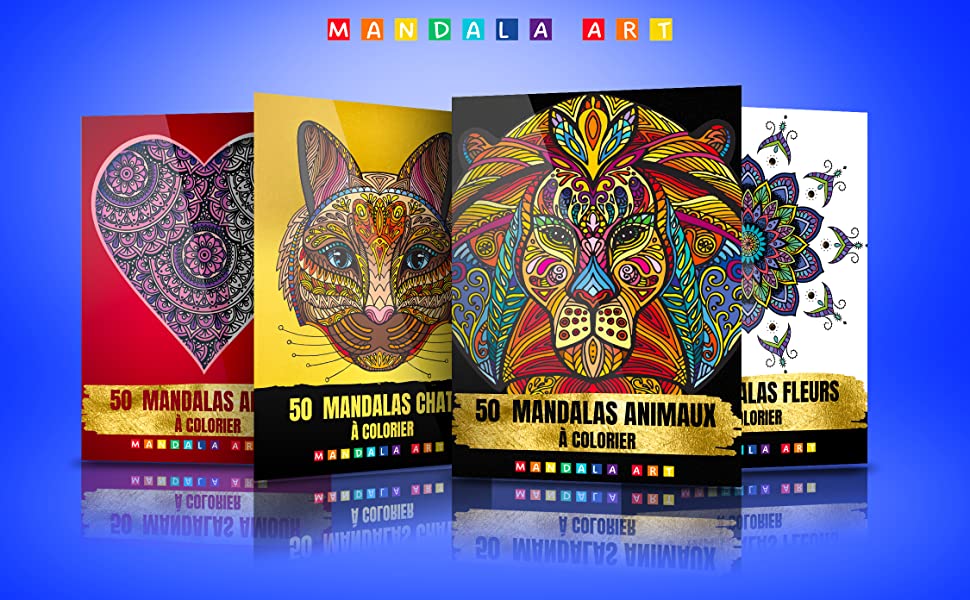 couverture de livre de mandala, animaux, chat, coeur